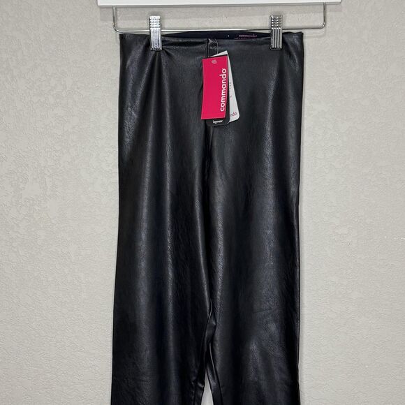 Commando Leggings Womens Small Black Faux Leather Perfect Control Made USA SLG06 - Picture 5 of 6